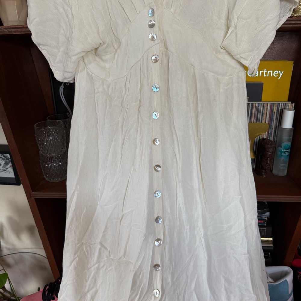 Showpo Cream Long Sleeve Button-Front Maxi Dress - Picture 3 of 7